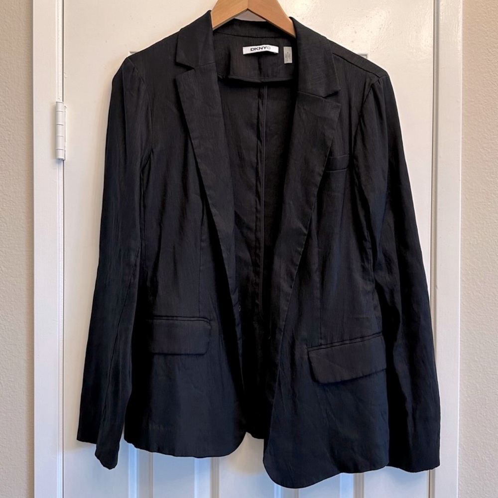 DKNY True Black Linen Blazer